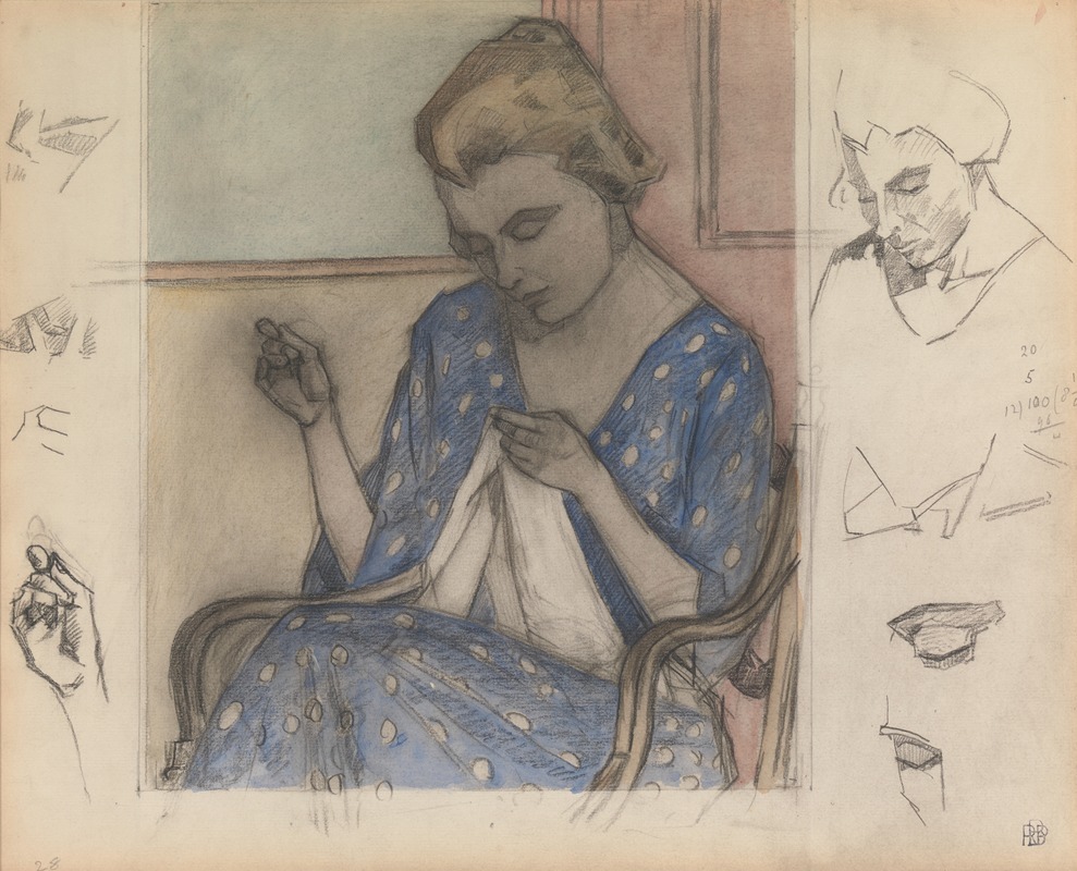 Study of a Woman Sewing — Robert Polhill Bevan