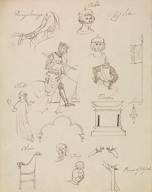 figure Studies for Medieval Noble Life by Роберт Смирк — digital art print download