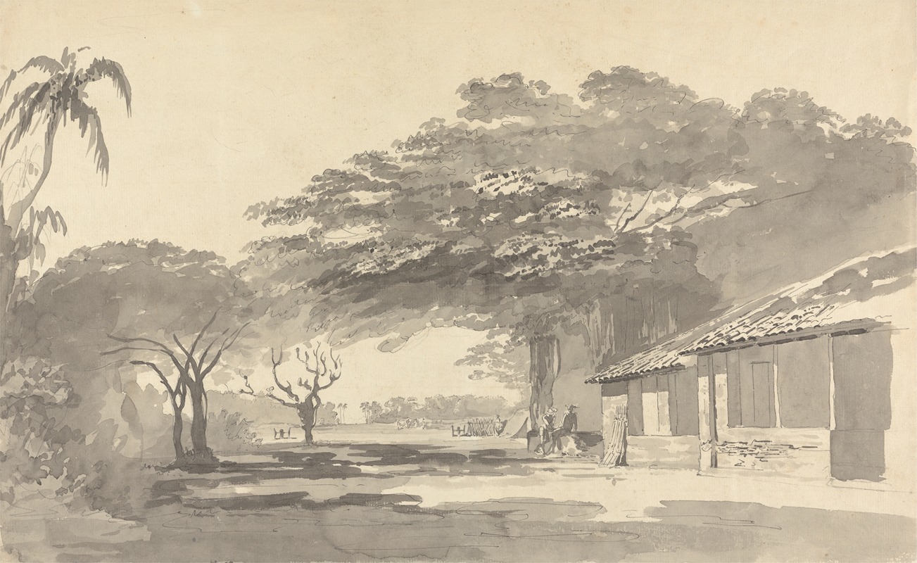 Sepoys resting under trees by Самуэль Дэвис — digital art print download