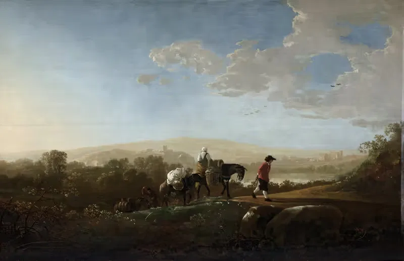 Travelers in Hilly Countryside — Aelbert Cuyp