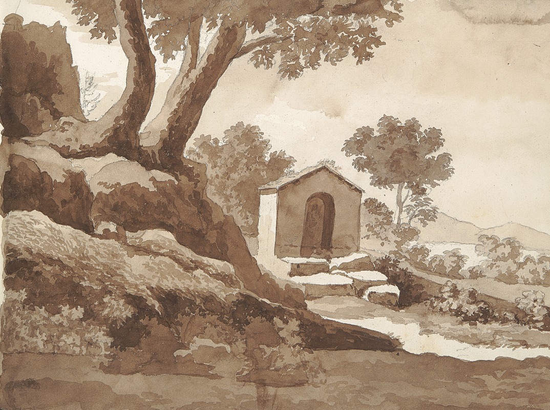 Building in a Rural Setting by William Brockedon — digital art print download