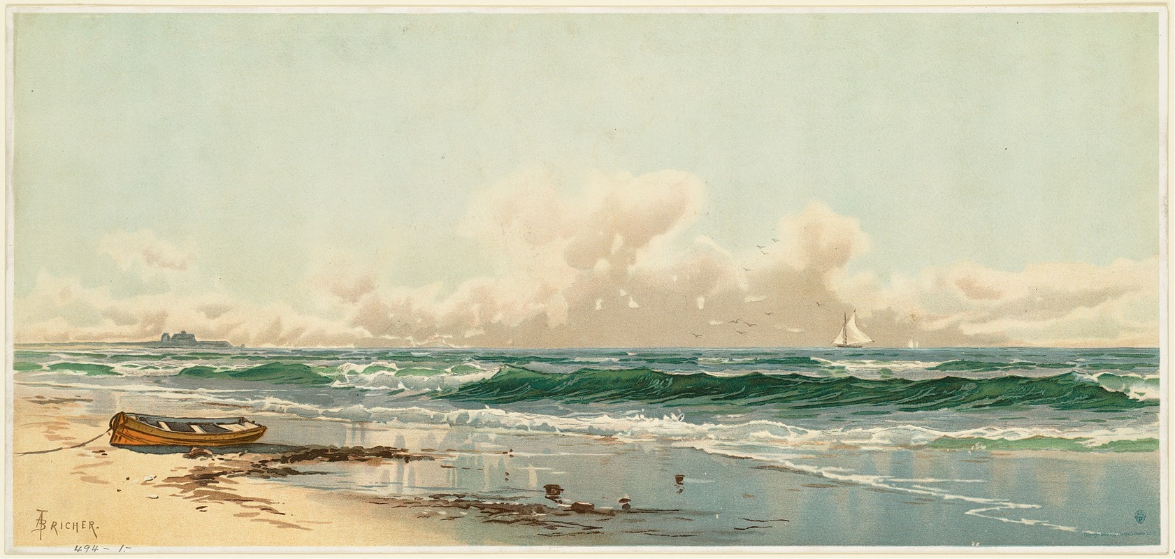 Морской пейзаж by Альфред Томпсон Брайчер, 1861-1897 — digital art print download