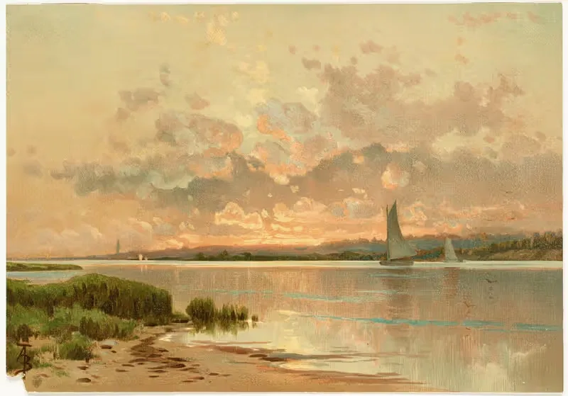 Закат, залив Шиннекок by Альфред Томпсон Брайчер, 1861-1897 — digital art print download