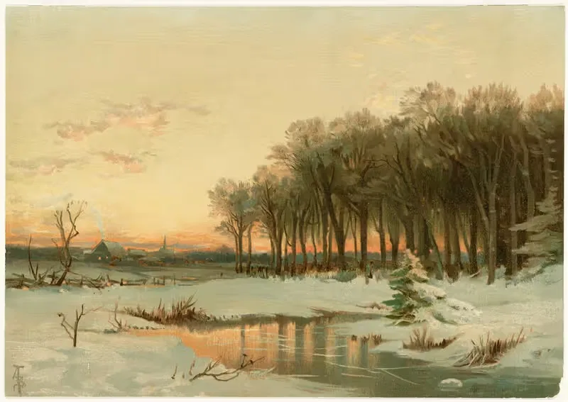 Зима в Мэне by Альфред Томпсон Брайчер, 1887 — digital art print download