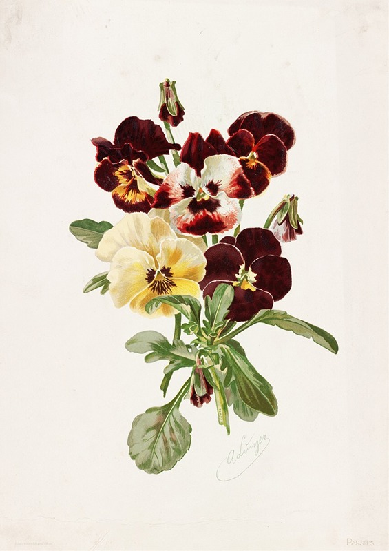 Pansies by Alois Lunzer, 1885 — digital art print download