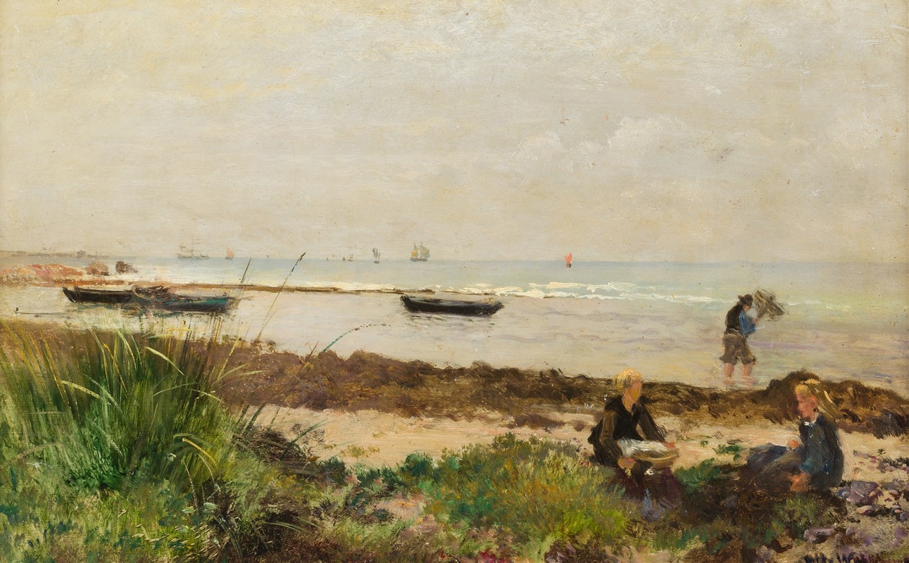 On the Beach by Alfred Wahlberg — digital art print download