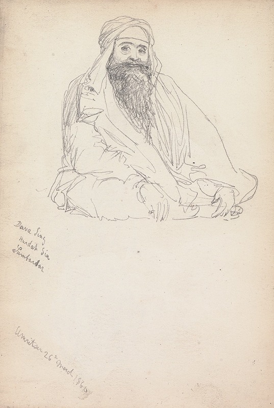 Dava Singh, Amritsar, 26 March 1860 by Уильям Симпсон, 1860 — digital art print download