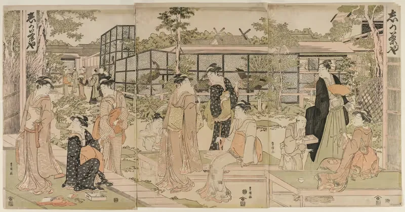Visitors to the Shika Tea House — Toyokuni Utagawa