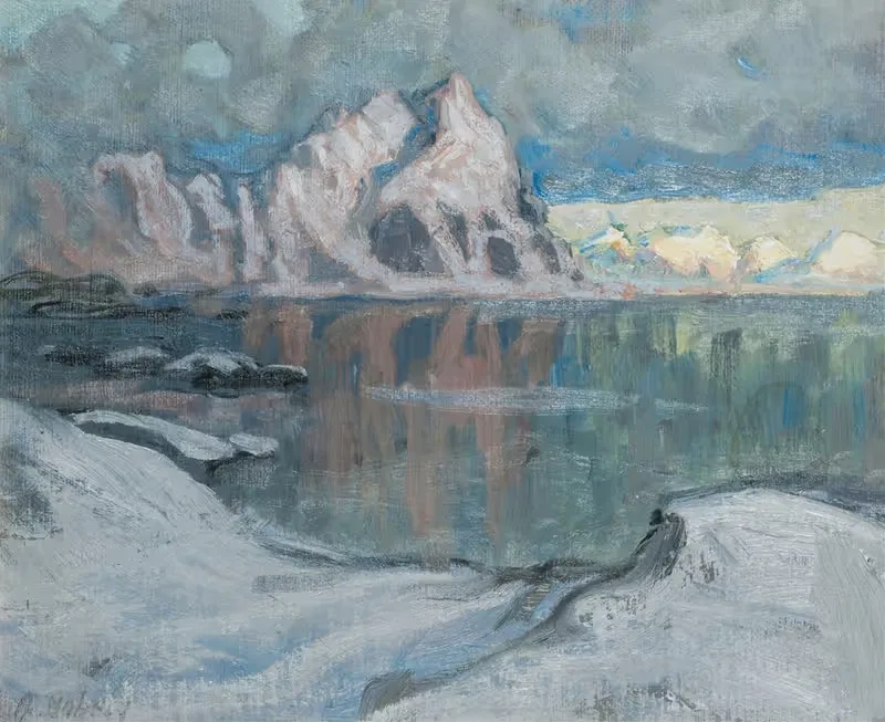 Лодки между горами. Этюд из Лофотен by Анна Боберг, 1910 — digital art print download