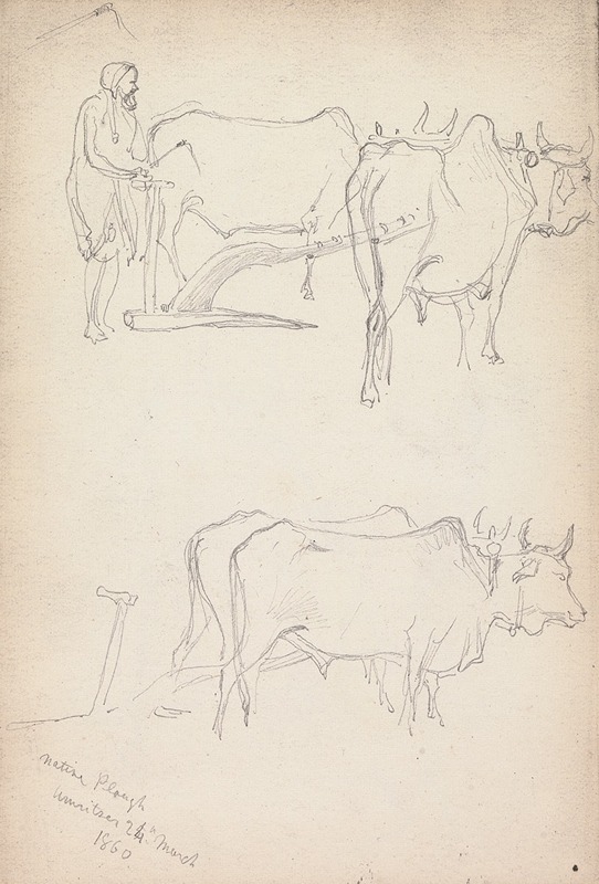 Native Plough, Amritsar, 24 March 1860 by Уильям Симпсон, 1860 — digital art print download