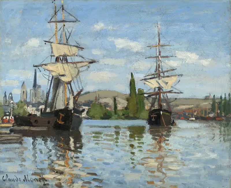 Ships Riding on the Seine at Rouen — Claude Monet