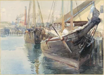 Корабли у дока by Дора Луиза Мердок, 1893 — digital art print download