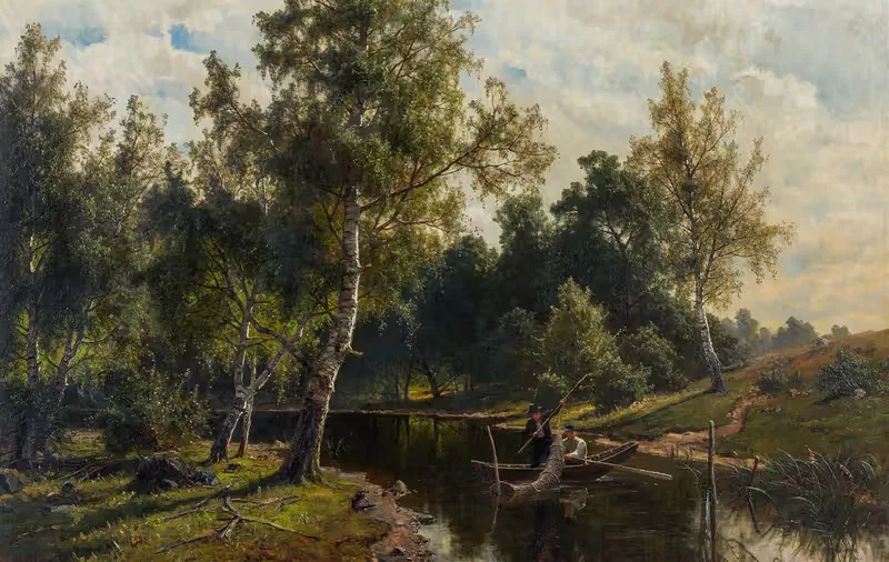 Fishing by Edvard Bergh, 1879 — digital art print download