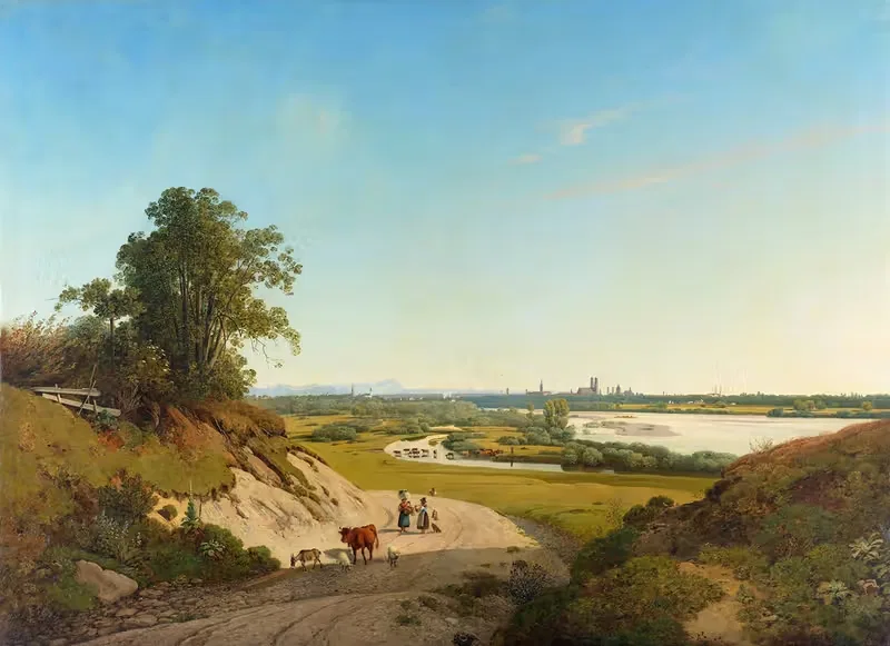Вид с Оберфёринга на Мюнхен by Эрнст Кайзер, 1839 — digital art print download