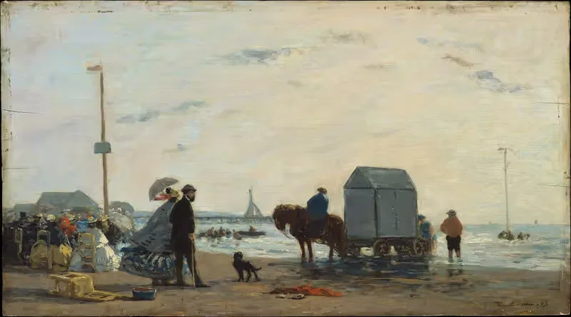 On the Beach at Trouville — Eugène Boudin