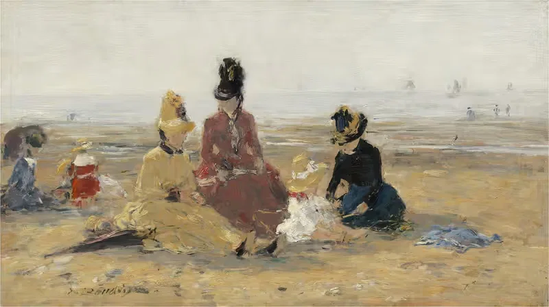 На пляже, Трувиль by Южен Буден, 1887 — digital art print download