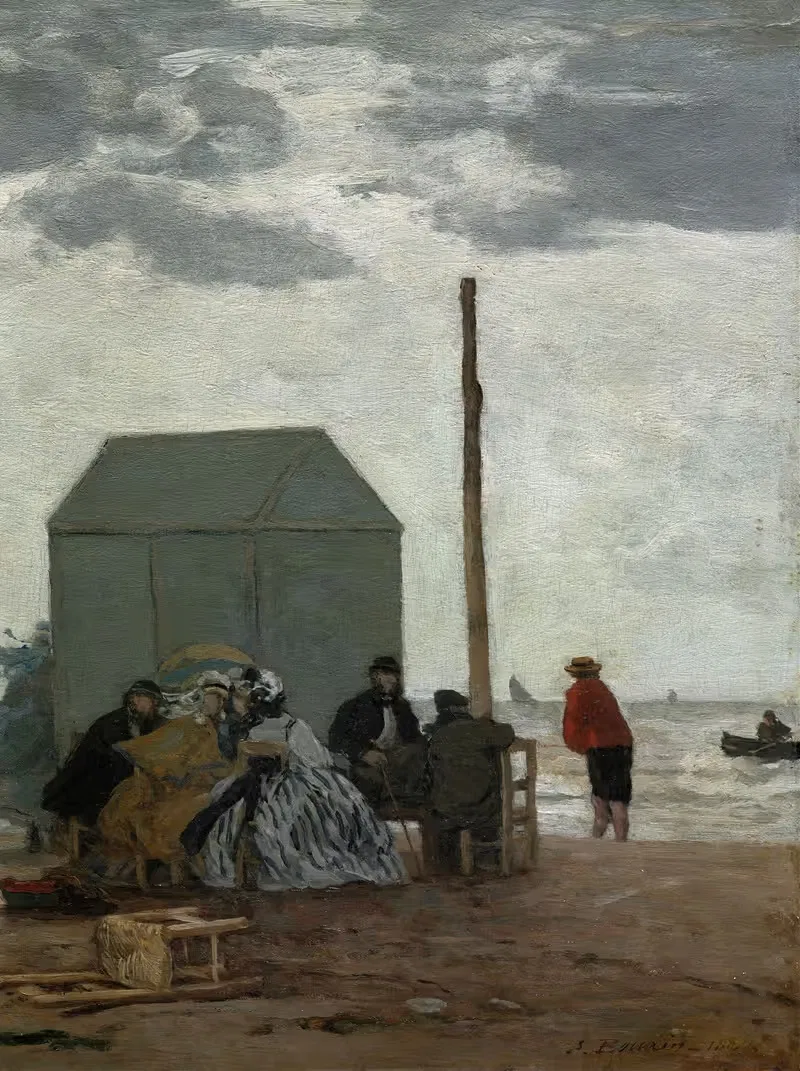 Пляж в Довиле by Южен Буден, 1864 — digital art print download