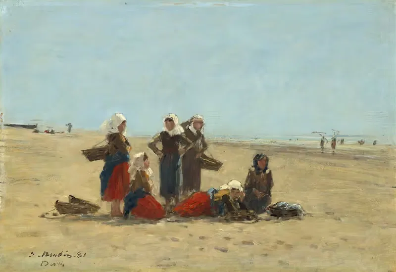 Women on the Beach at Berck — Eugène Boudin
