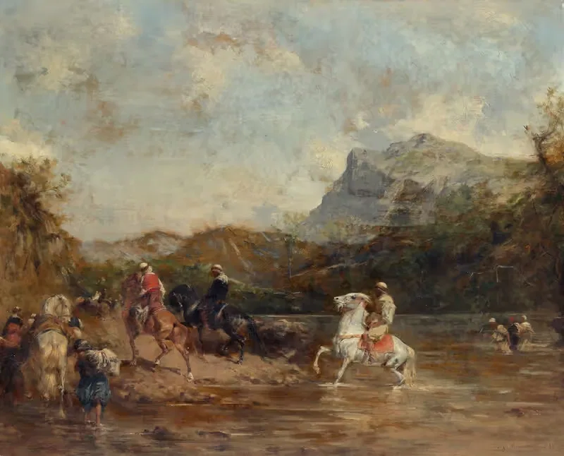 Arabs Crossing a Ford — Eugène Fromentin