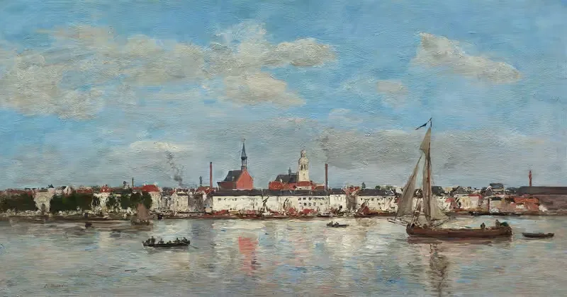 Набережная в Антверпене by Южен Буден, 1874 — digital art print download