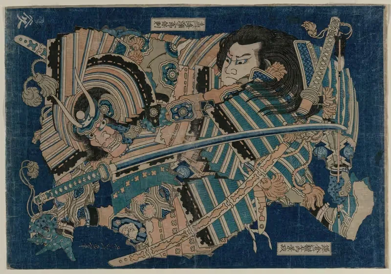 Kamakura no Gengoro Seizing Torinoumi Tasaburo — Katsushika Hokusai
