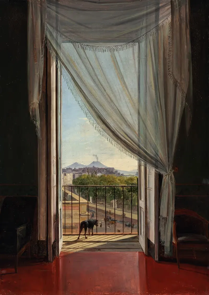 Вид на Неаполь через окно by Франц Людвиг Каттель, 1824 — digital art print download