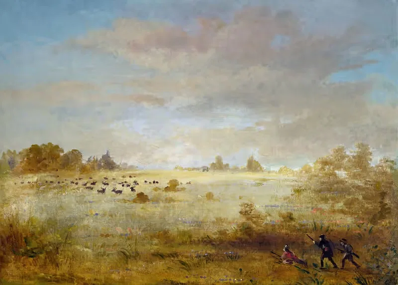 Elk Grazing on an Autumn Prairie — George Catlin