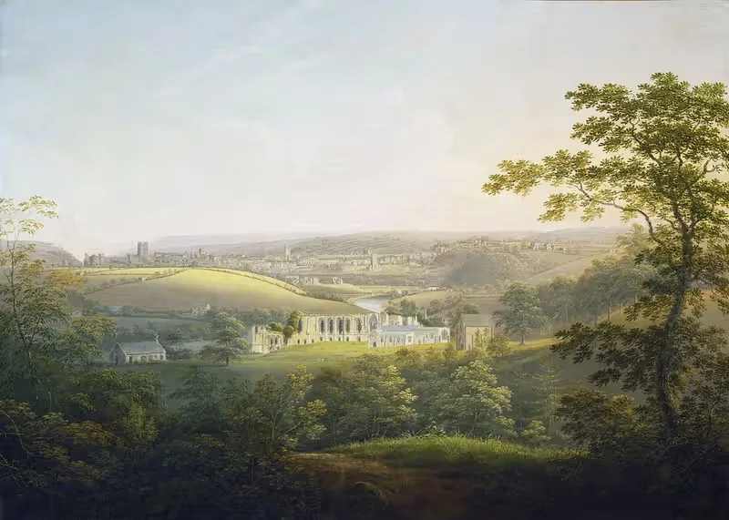 Easby Abbey,near Richmond by George Cuitt the Younger — digital art print download