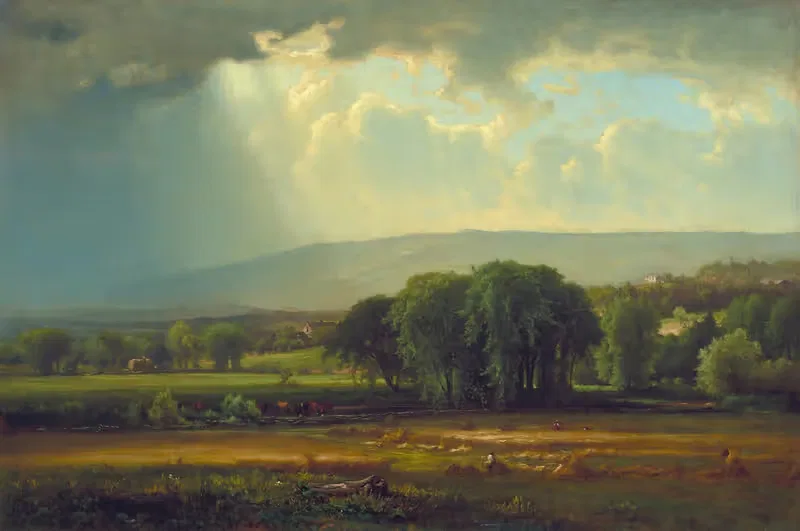 Harvest Scene in the Delaware Valley — George Inness