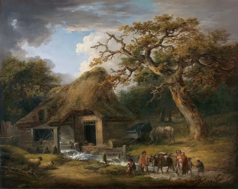 The Old Water Mill by George Morland, 1790 — digital art print download