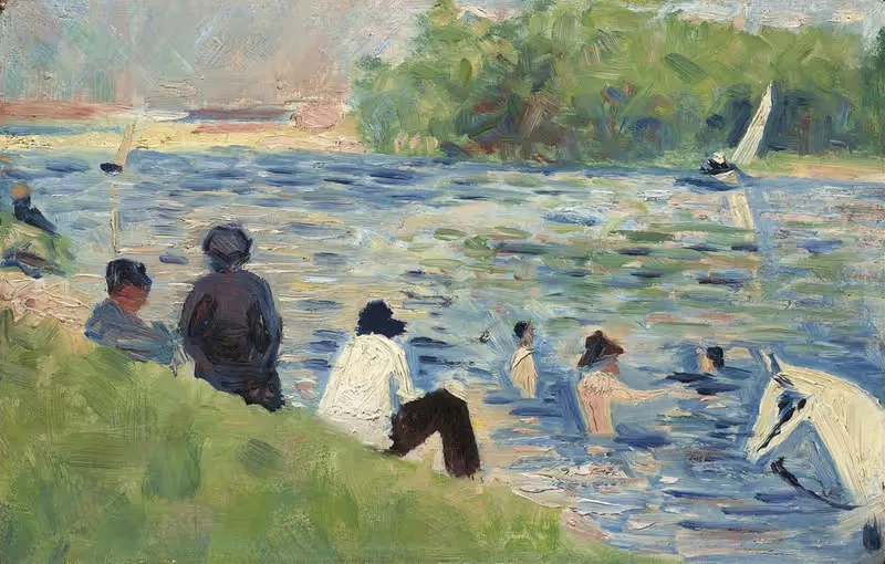 Купальщики (Этюд для Купальщиков в Асниере) by Жорж Сёра, 1883-1884 — digital art print download