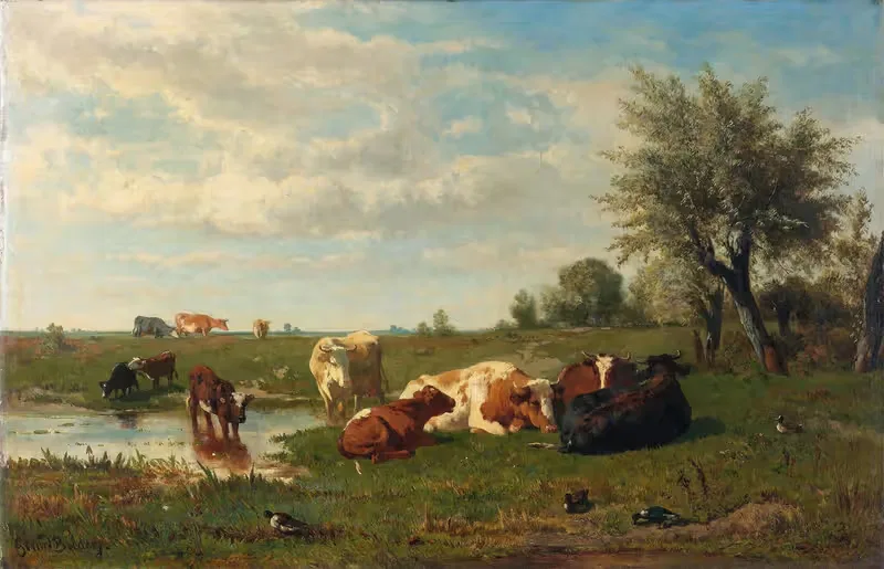 Коровы на лугу by Жерар Билдерс, 1860 - 1865 — digital art print download