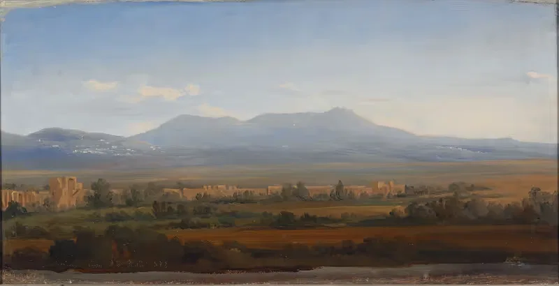 View from the Albano Mountains. Study by Gustaf Wilhelm Palm, 1842 — digital art print download