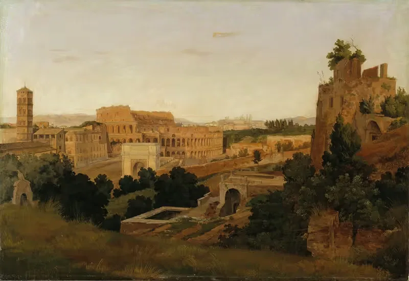 View of Rome with the Colosseum. Study — Gustaf Wilhelm Palm