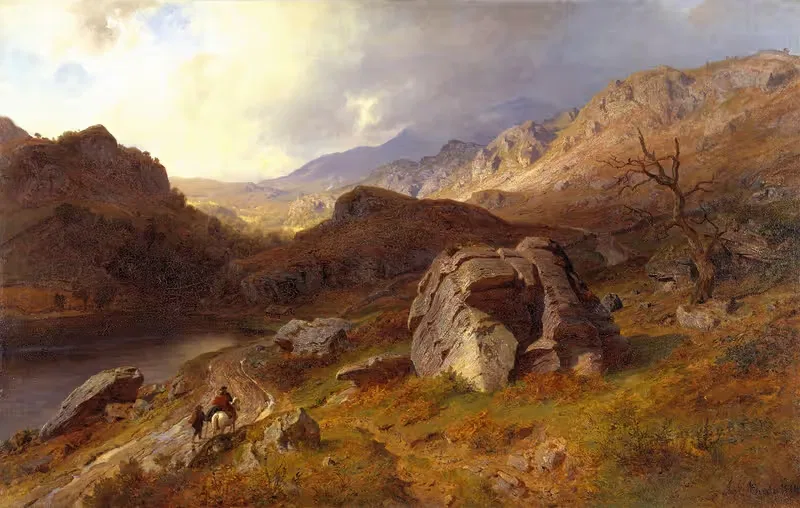 Долина Лледр в Уэльсе by Ханс Гуде, 1864 — digital art print download