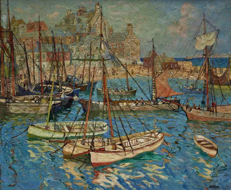 Рыбацкий квартал by Хейли Левер, c. 1915 — digital art print download