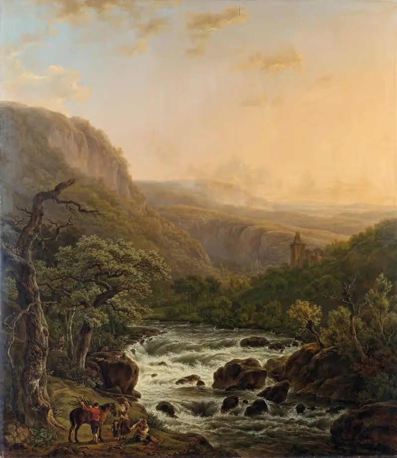 Река в Арденнах на закате by Анри ван Асс, 1821 — digital art print download