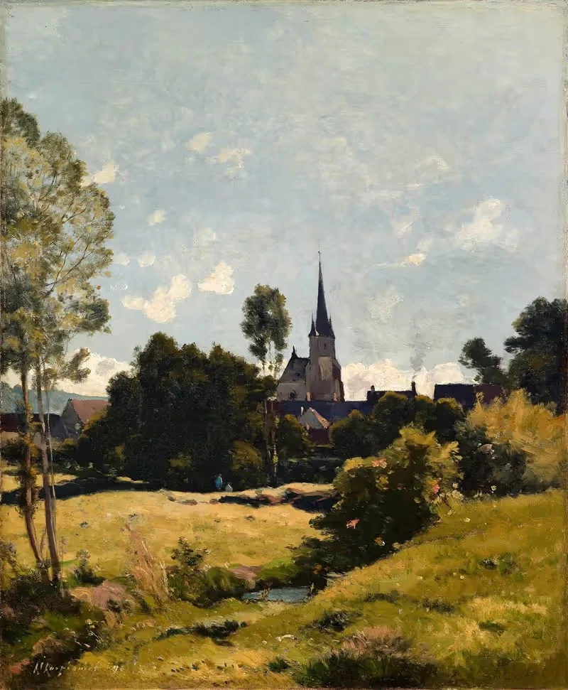 The Village Church — Henri-Joseph Harpignies