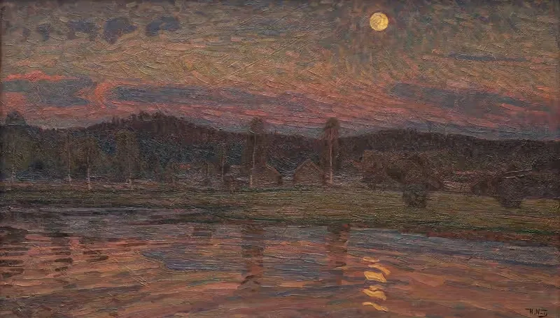 Лунный пейзаж by Герман Норрман, 1901 — digital art print download