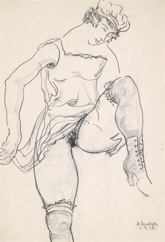 Mädchen mit hochgeschobenem Hemd by Антон Эмануэль Пешка, 1925 — digital art print download