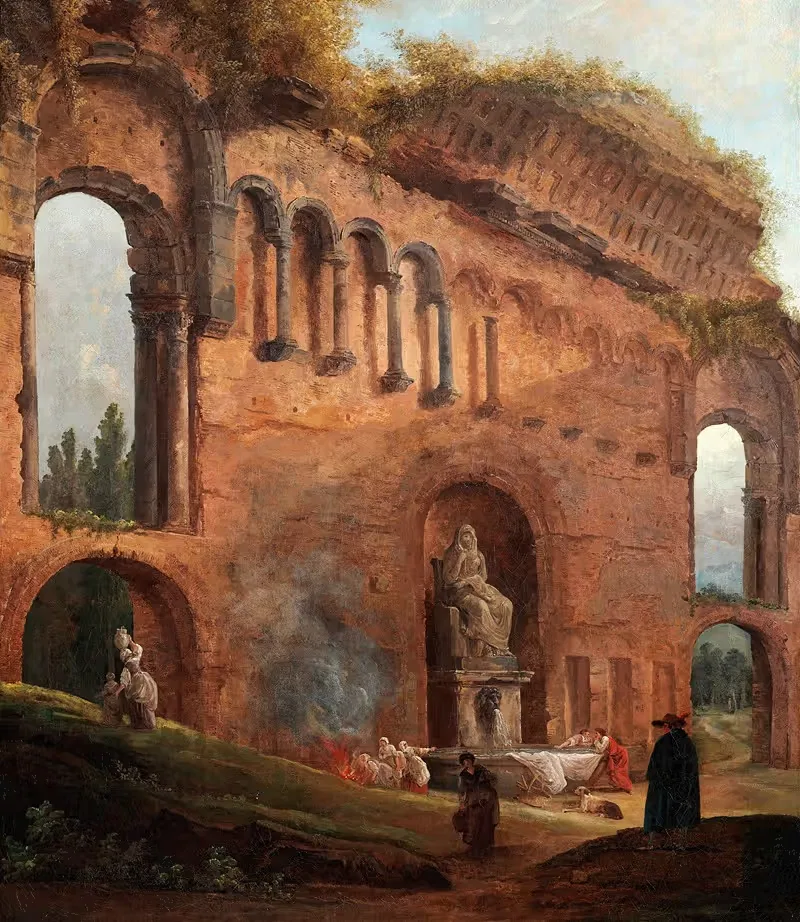 Roman ruins with laundresses — Hubert Robert