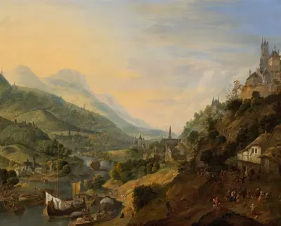 A Rheinish Landscape by Jan Griffier — digital art print download