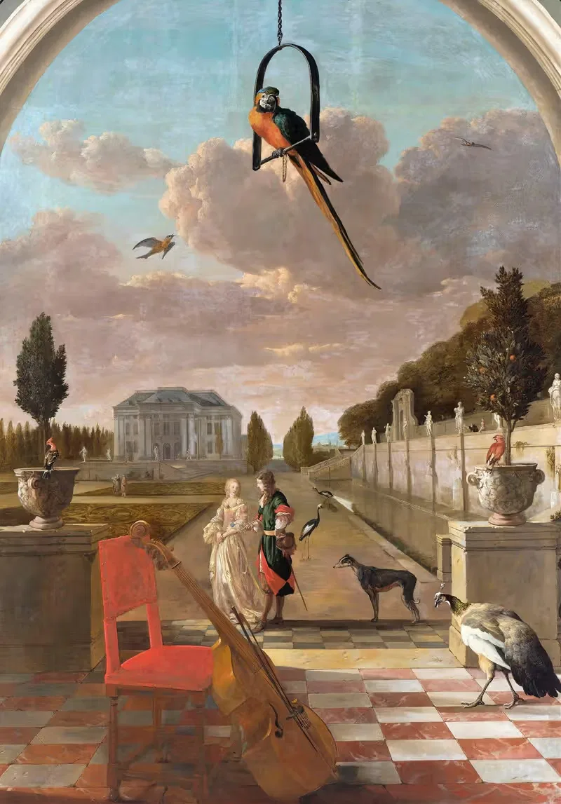 Парк с загородным домом by Ян Вейникс, 1670 - 1719 — digital art print download