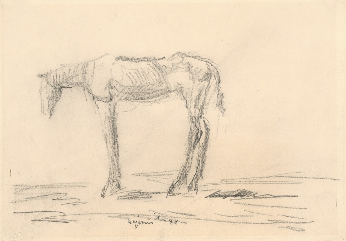 Emaciated Horse by Cyprián Majerník, 1944 — digital art print download