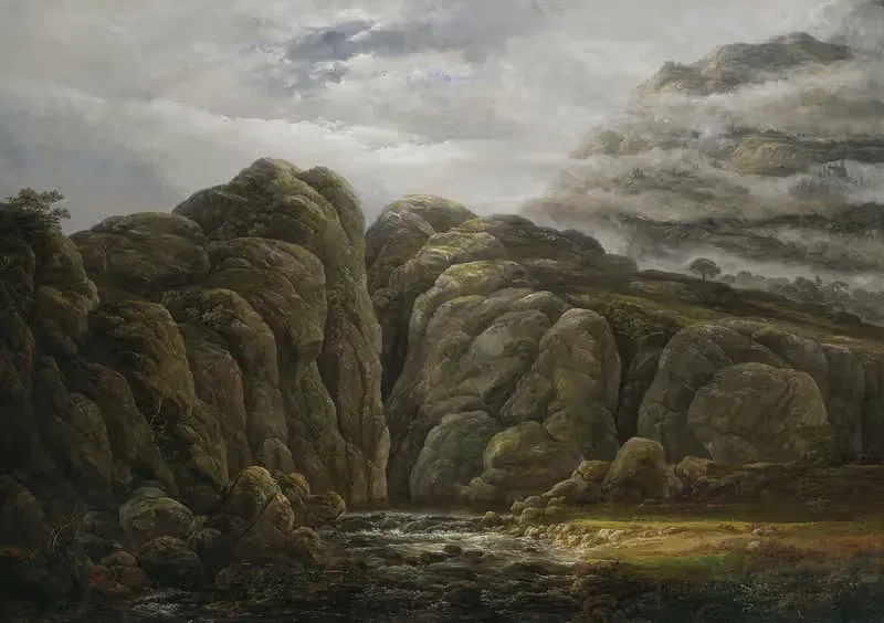 Norwegian Mountain Landscape by Johan Christian Dahl, 1819 — digital art print download