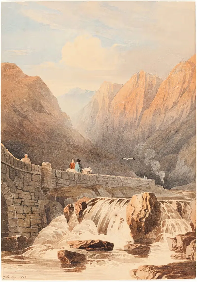 Мост Абергласлин by Джон Варли, 1812 — digital art print download