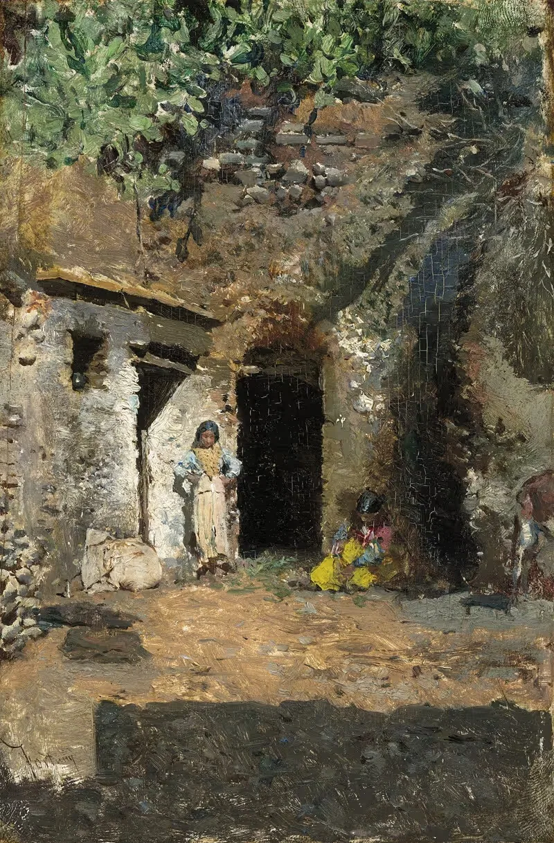 Цыганские пещеры, Гранада by Мариано Фортунь Марсаль, c. 1871 — digital art print download