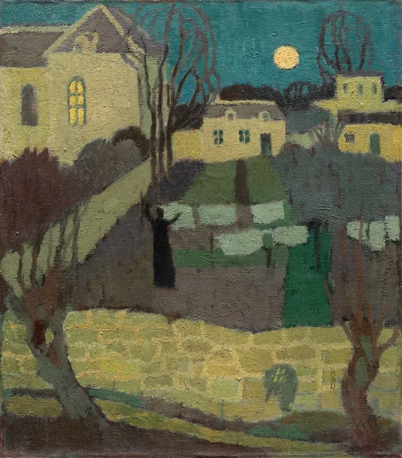 Drying the Linen, or Moonrise at the Priory — Maurice Denis