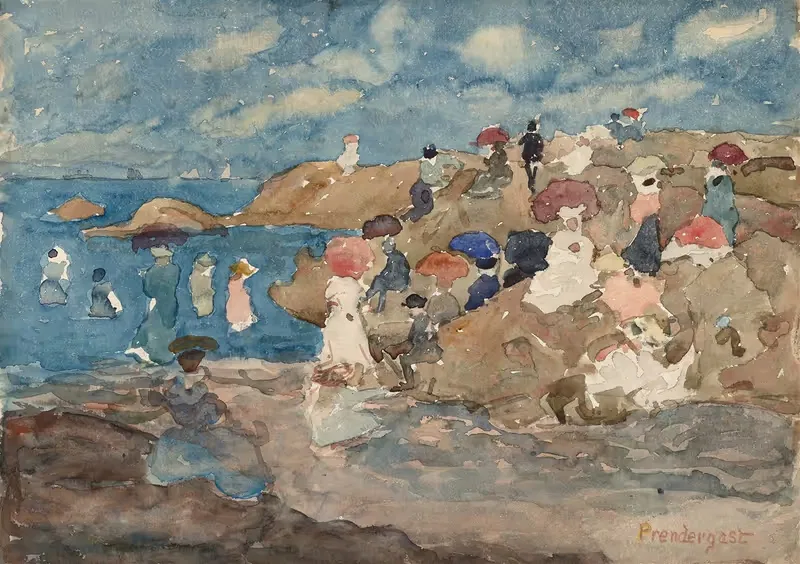 Ривер Бич by Морис Прендергаст, c. 1896 — digital art print download
