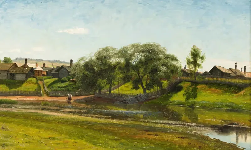 Village and River (Lillån), Orsa — Olof Arborelius